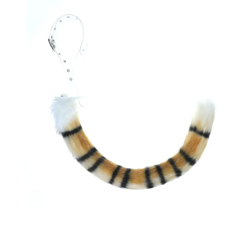 Tiger Furry Tail Ear Headband Simulated Animal Lolita Cosplay Accessories Club Pub Masquerade Party  Props for Women