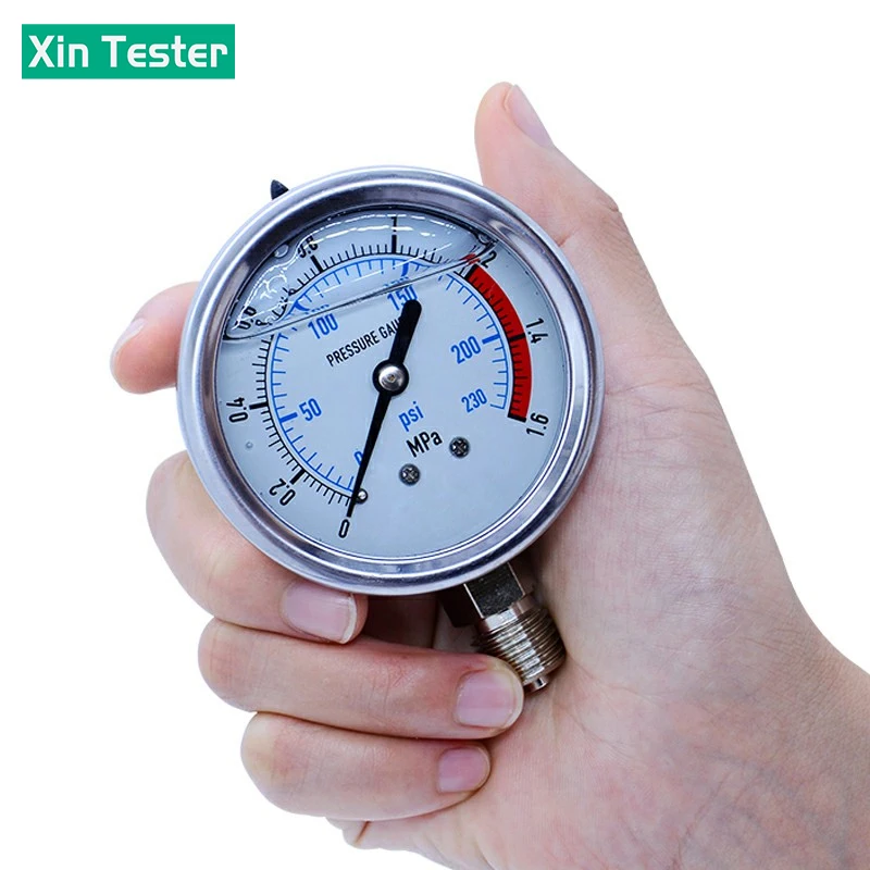 Xin Tester 0-60MPa water psi pressure gauge for home G1/4 Radial stainless steel manometer for Air oil water Hydraulic