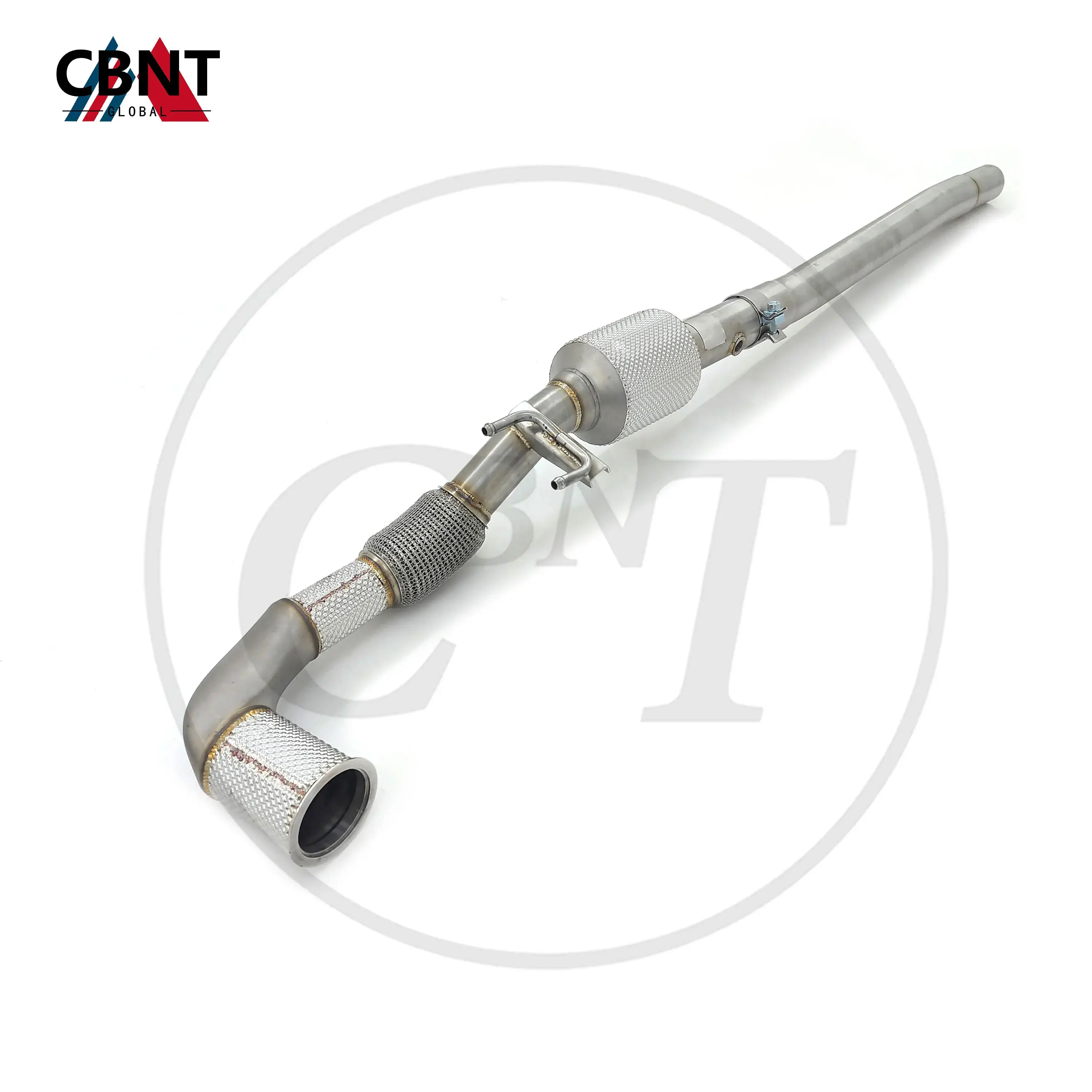 

CBNT for Audi Q3 8U 2.0T Exhaust Header with Catalytic Converter SS304 Tuning Downpipe with Heat Shield Exhaust-pipe