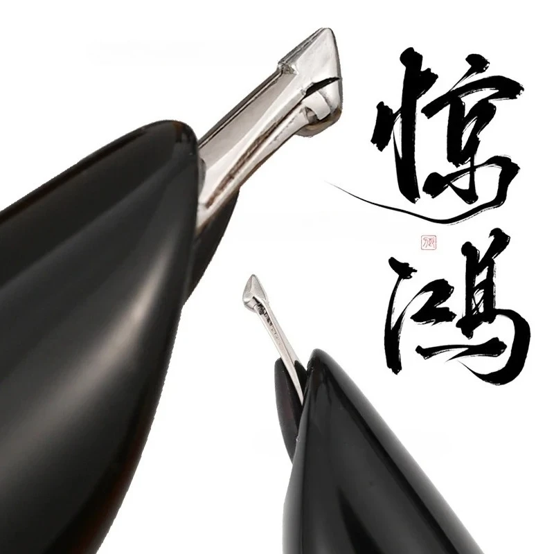 나무로 만든 매우 두꺼운 수제 연마 만년필 2.5MM 후드형 펜촉 이중층 롱 나이프 비즈니스 필기용 펜