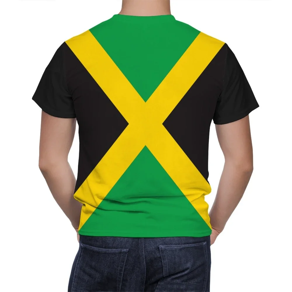 تي شيرت برسومات علم جامايكي ، تي شيرتات رياضية للرجال ، رقبة دائرية ، أكمام قصيرة ، قمصان مطبوعة ، هيب هوب ، موضة عائلية ، ملابس رجالية