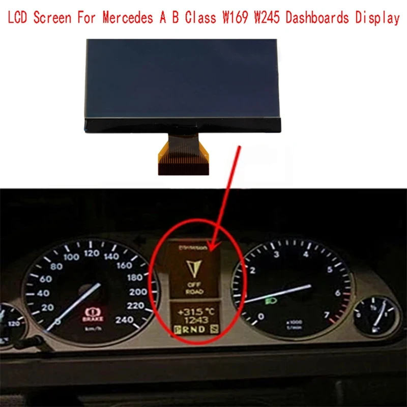 AU04 -LCD Screen For Mercedes A B Class W169 W245 Dashboards Display 8 Volt Version Direct Replacement