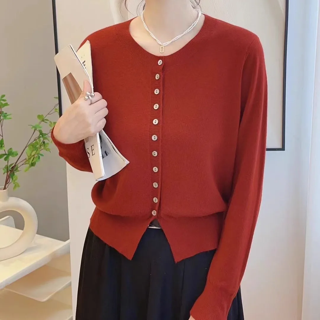 Vesten Dames Slank Elegant Gebreid Basic Tops Ulzzang Mellnica Diego Diego Diego Diego Su Terrace De Dama Button-up Dagelijks Slouchy Herfst Temperament