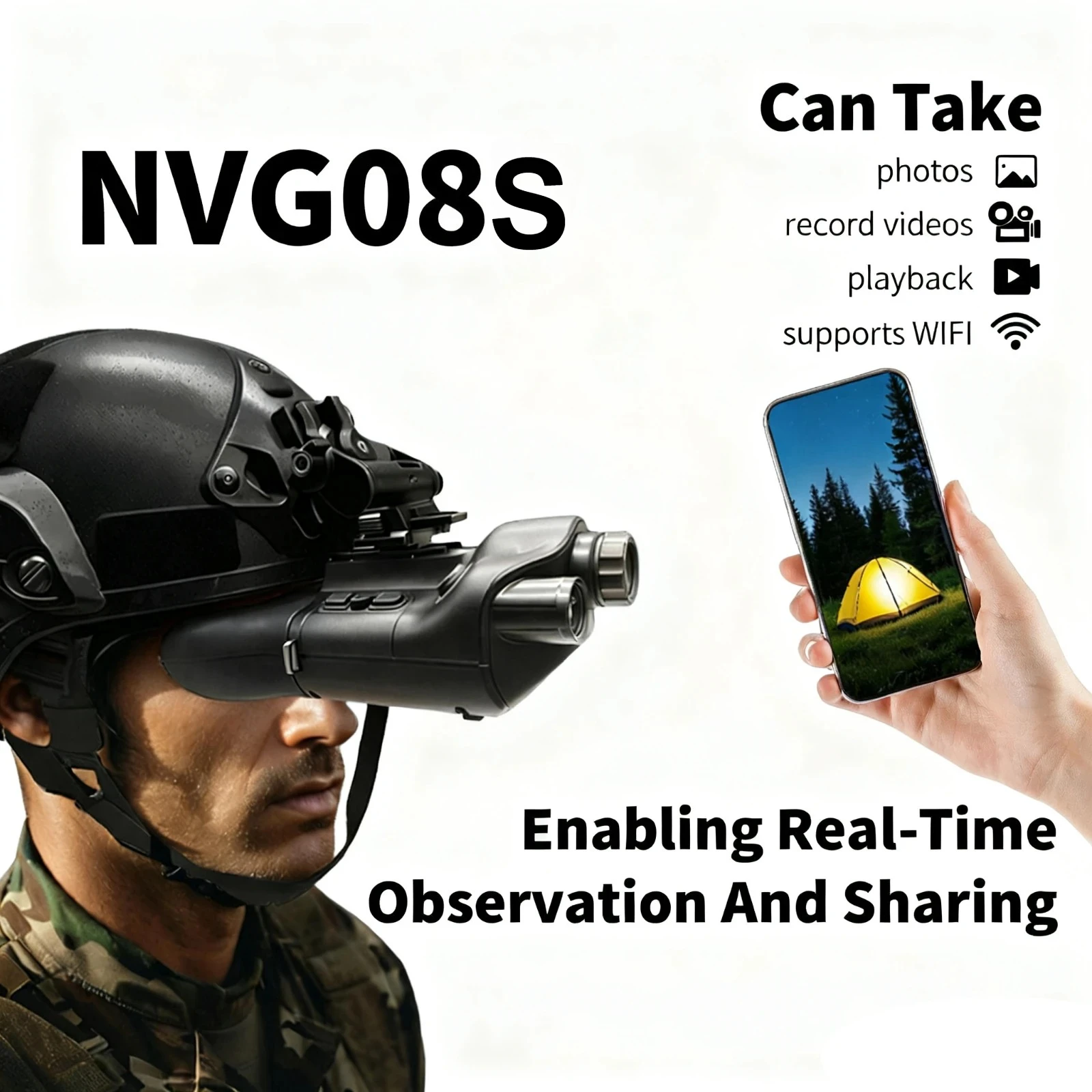 NVG08S 5X Zoom Night Vision Binoculars with 3
