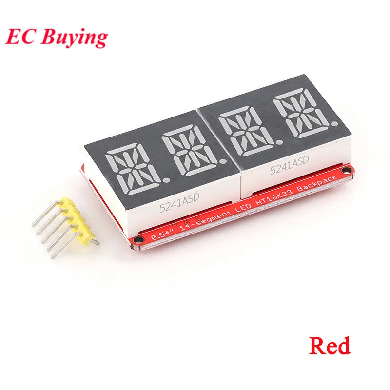 0,54 Zoll LED-Anzeige 4-Bit 0,54'' Meter Digitales Röhrenmodul HT16K33 VK16K33 I2C IIC-Steuermessgerät Rot/Grün/Orange für Arduino – Detail 2