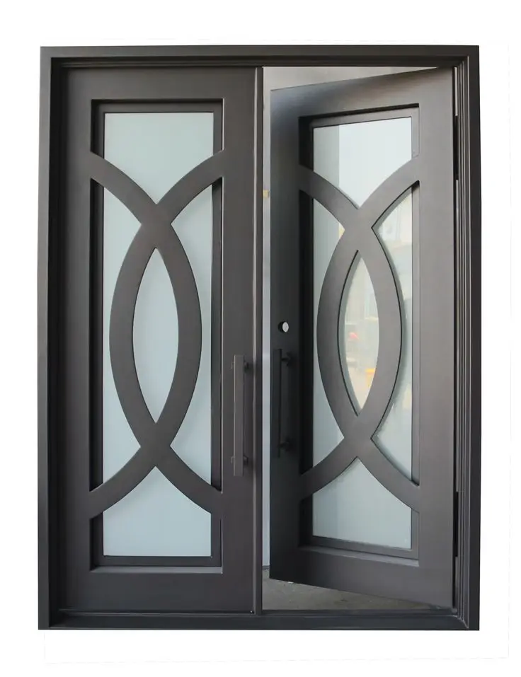 Iron Door Customized Size ,Pre-hung Entrance Wrought Grill, Window Door Designs Wrought Any Size