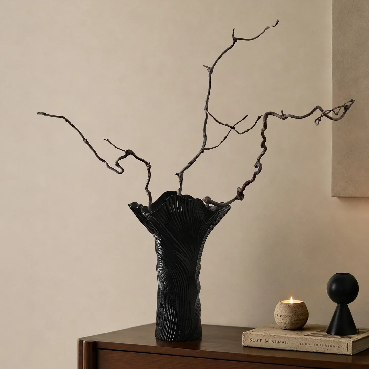 Wabi-Sabi-Style Art Vase: Sophisticated Design for Living Room Decor—Ceramics from Jingdezhen,the Ceramic Capital of the World