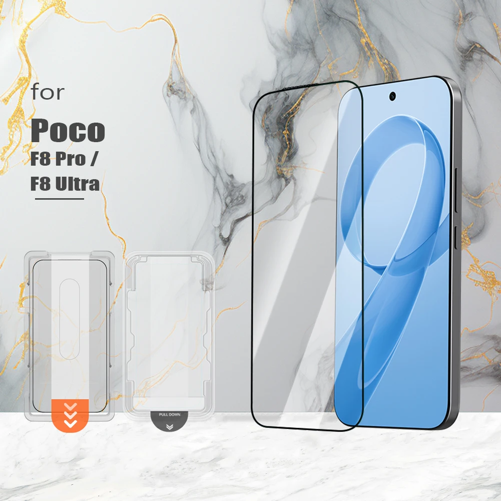 LeReach CF For Poco F8 Ultra / Pro 2 pcs Tempered Glass Film Dust-Free Seal Invisible Fit Screen Protector For Poco F8 Pro
