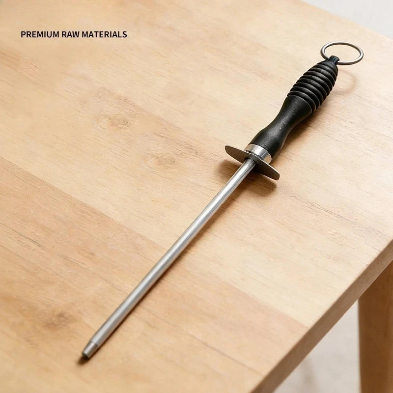 2026 new Homefish Kitchen Tool Carbon Steel Knife Sharpening Steel,Knife Sharpener With Hanging Holes (10 Inches) knife