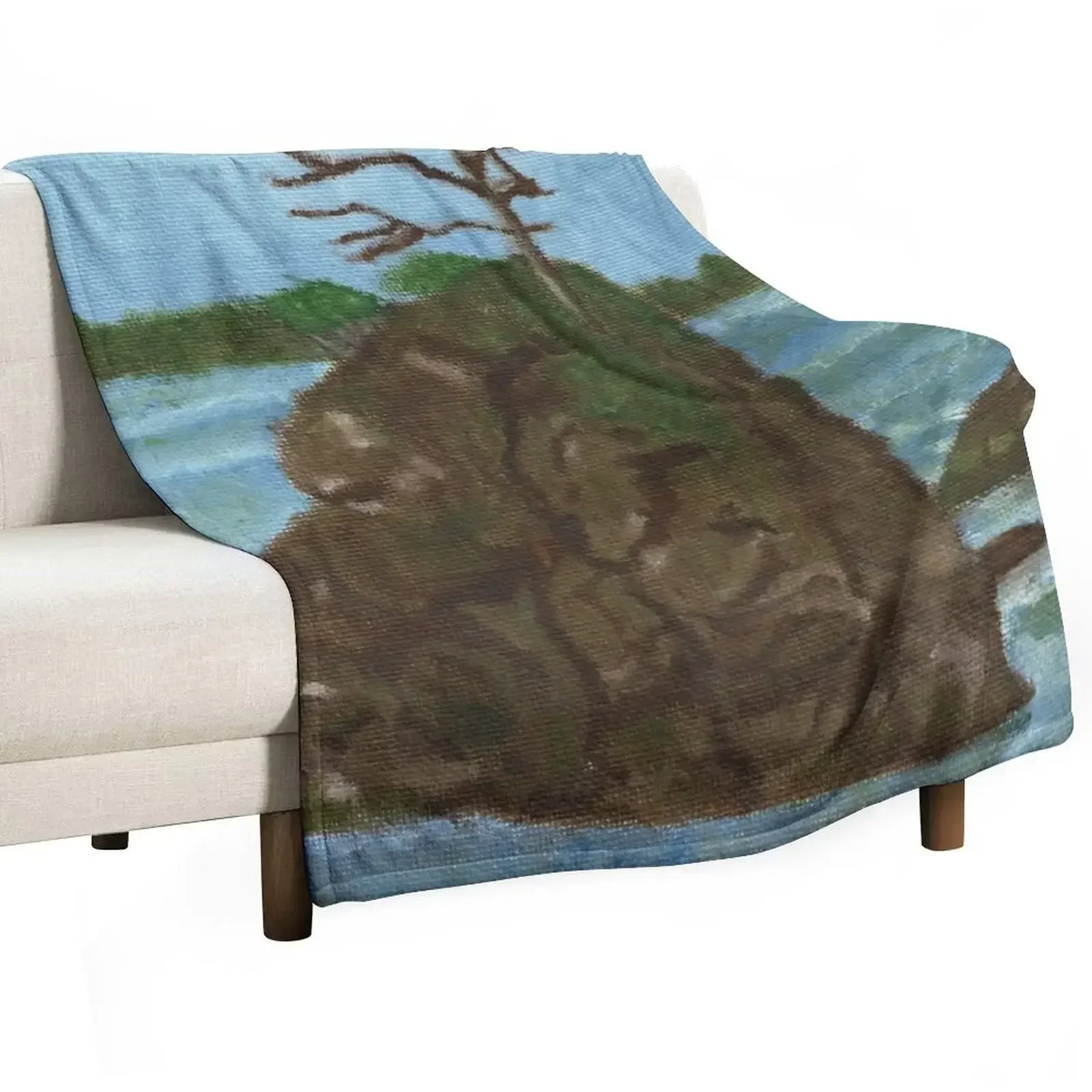 Seaside Boulders Throw Blanket Summer Beddings Travel Furrys Blankets