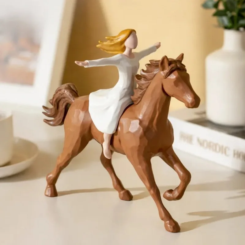 

Resin craft horse ornament girl riding home desktop decoration desktop decoration