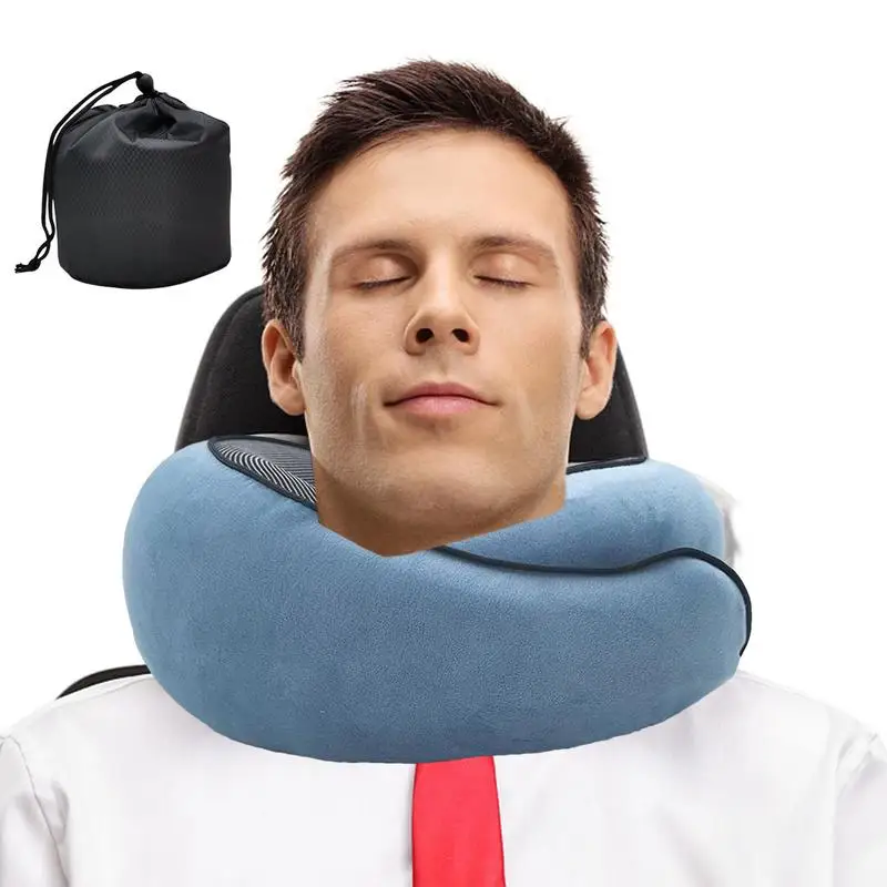 Neck Pillows for Travel Memory Foam U-shaped Pillow Snail Style Neck Support Portable Adjustable Soft Noon Break Sleep Pillows