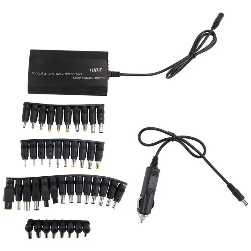 

Universal 5V-24V AC Power Adapter Adjustable Car Home USB5V Power Supply 100W 5A Laptop With 34Pcs DC Connector