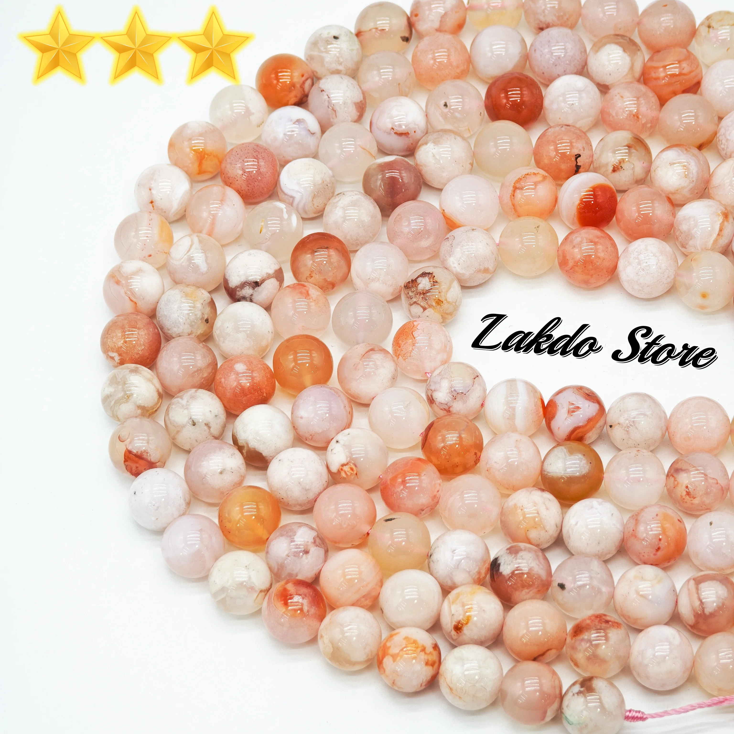 

Натуральные камни для ювелирных изделий DIY 10 мм, круглые бусины из агата с цветком вишни, подходящие для изготовления браслетов и ожерелий