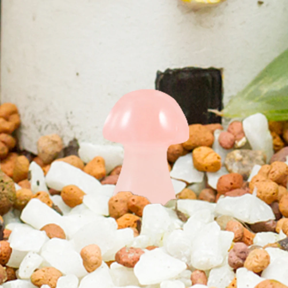 

Crystal Mushroom Ornaments Fish Tank Decoration Flowerpot Decors Artificial Mushrooms Garden House Miniature