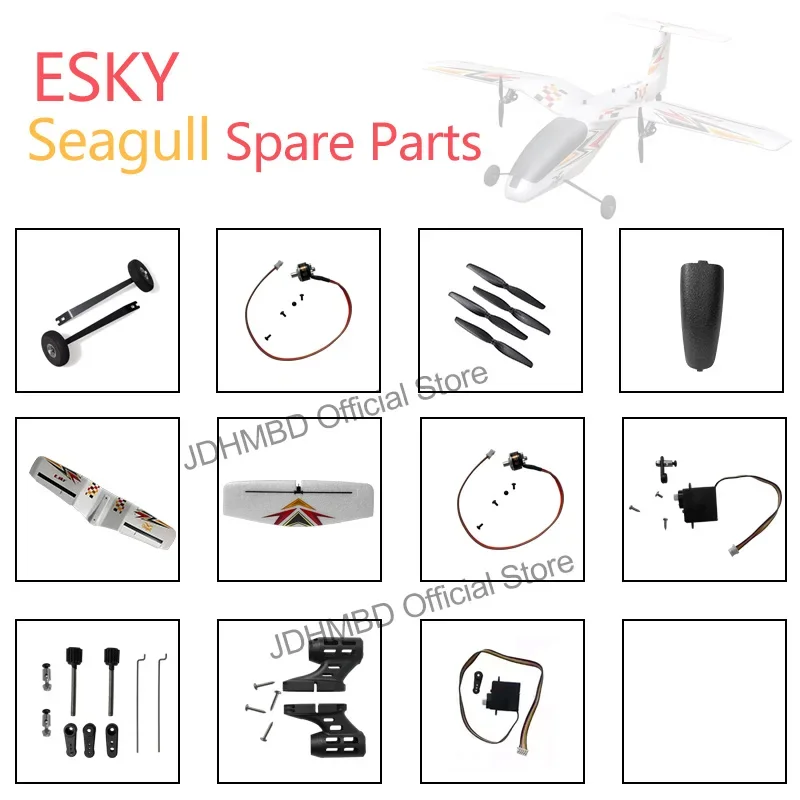 ESKY Seagull RC modèle d'avion pièce de rechange hélice ensemble d'ailerons horizontaux Servo train d'atterrissage principal Se