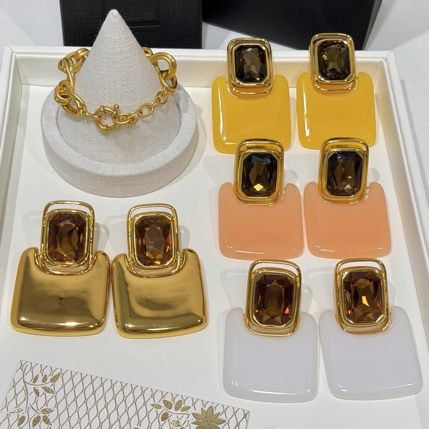 Europe America Geometric Crystal Top Quality Earrings Women Designer Luxury Jewelry Trend