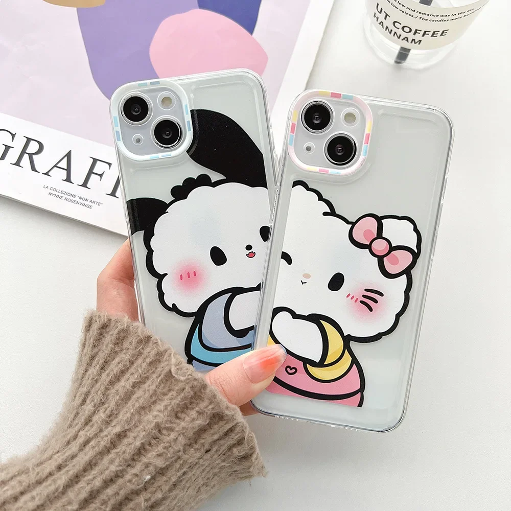 Funda de silicona con dibujos animados para Iphone, carcasa bonita de TPU suave para modelos 14, 13, 12, 11 Pro Max, X, XS, 7, 8 Plus, SE2 y SE3, Pochacco