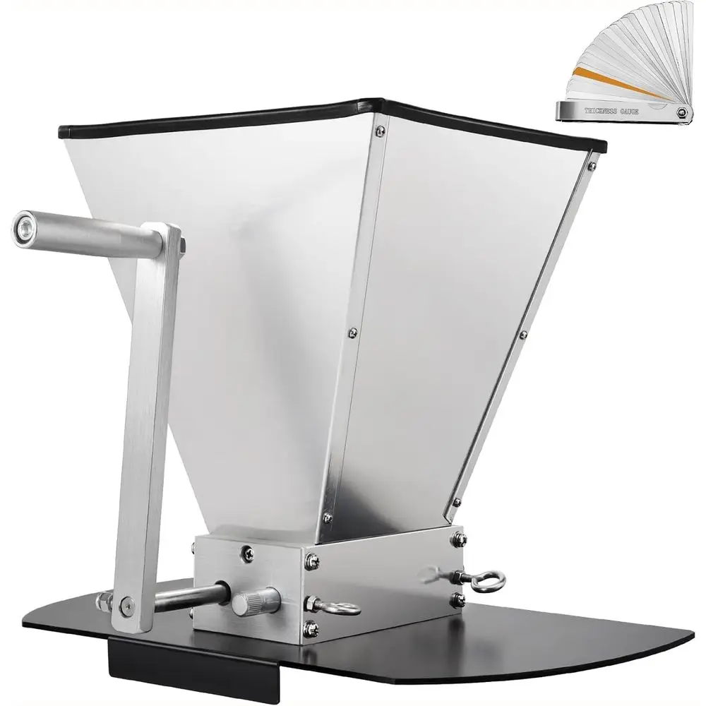 

2 Roller Malt Mill Manual Grain Crusher Grain Mill or Wine Brewing Wheat Barley Crusher StainlSteel Roller Mill with Metal Base