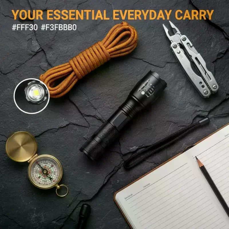 High Power LED Flashlight Zoomable Aluminum Camping Torch Waterproof Uses Batteries Outdoor Activities