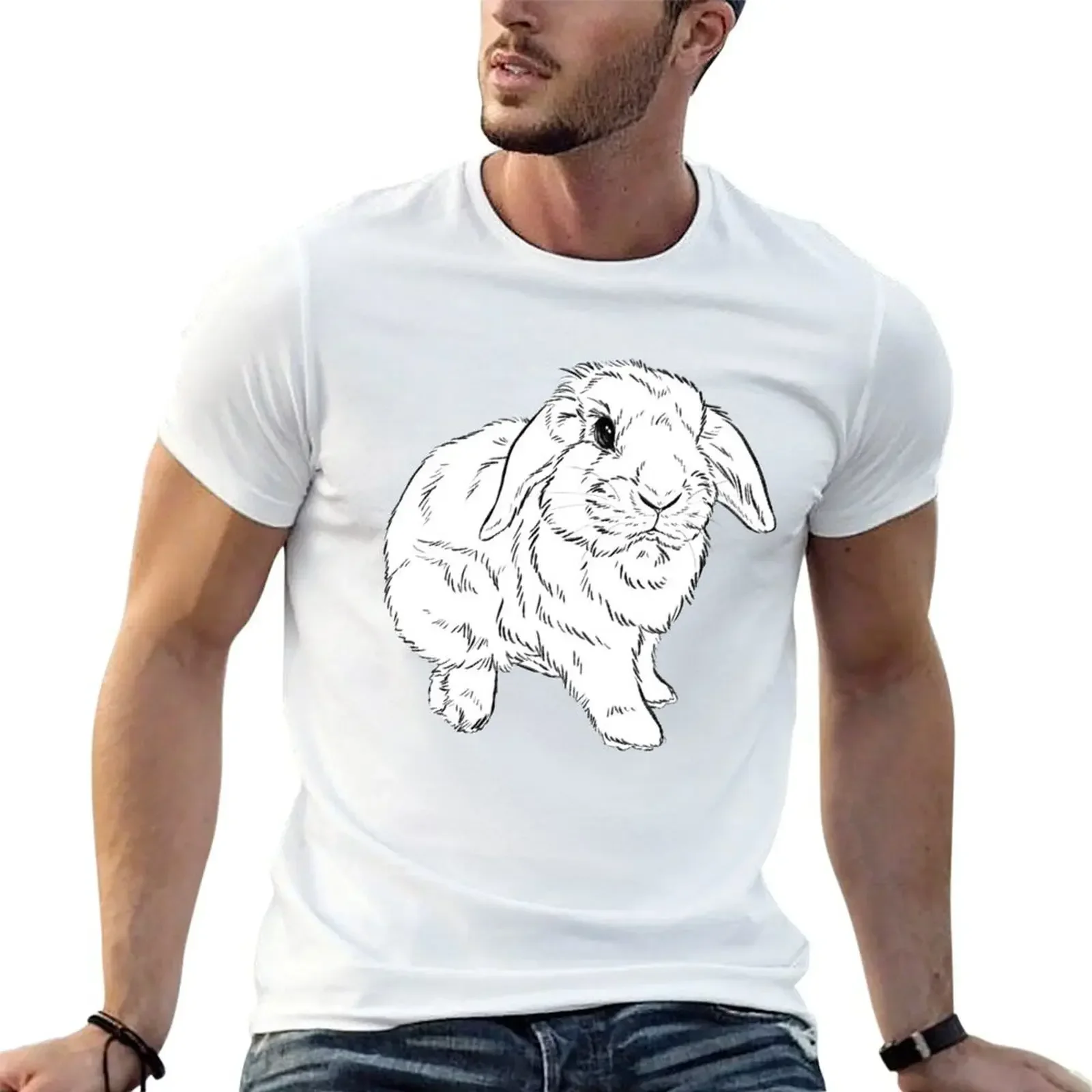 

Lop Bunny T-Shirt boys animal print hippie clothes shirts graphic summer clothes mens shirts graphic tee