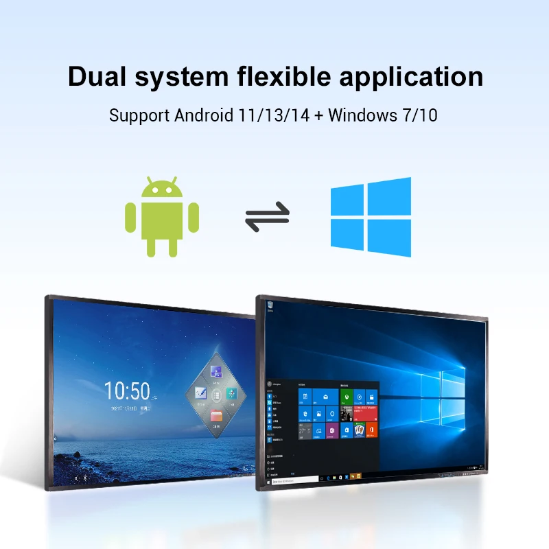 Unview  Hisense  Seewo 75 105 Inch Touch Screen Pc Android Mobile Stand Smart Interactive Flat Panel For School