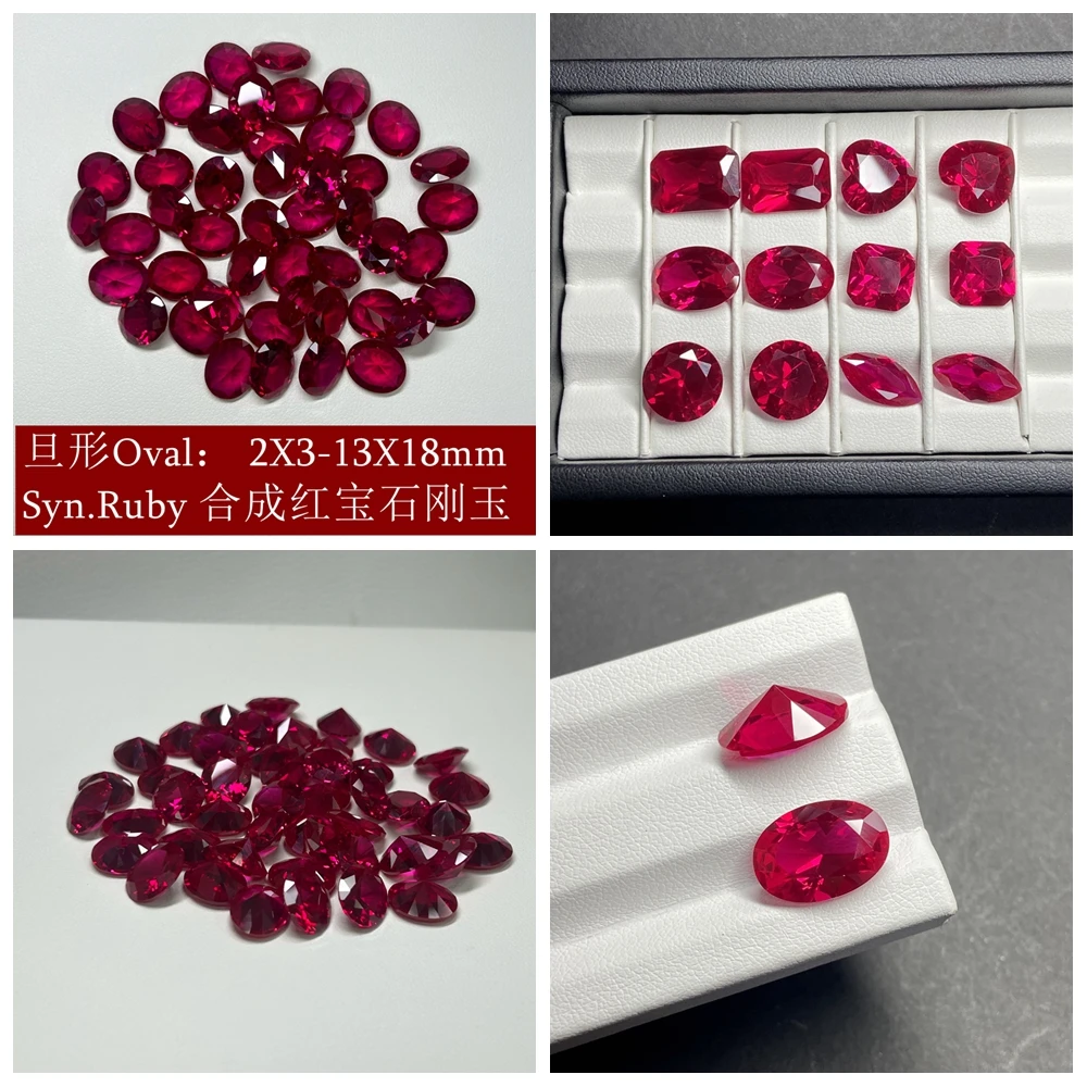 

Meisidian Lab Create Stone Рубиновый кабошон 2x3 мм-10x14 мм Лабораторный сапфир Рубин Камень Корунд