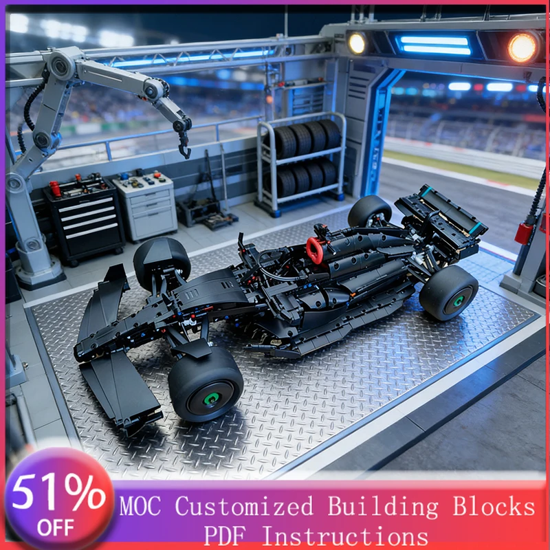 

1586 деталей: Гоночный автомобиль (альтернативная модификация), модульный конструктор MOC, развивающая игрушка-конструктор для мальчиков, подарок на праздник