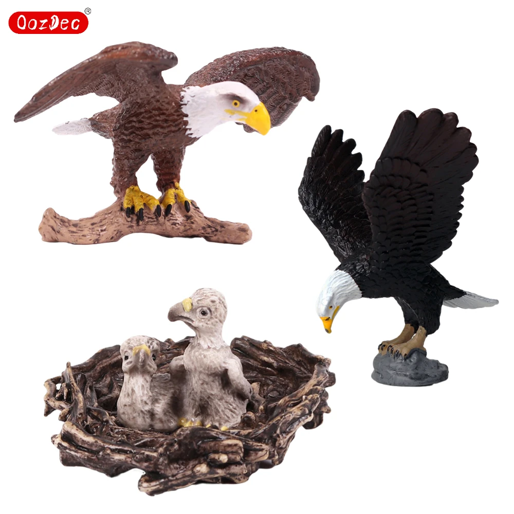 OozDec Hawk Bird Eagle Accipiter  Statue Plastic Realistic Animal Replica Model Toy Decoration Doll Education Gifts for Children