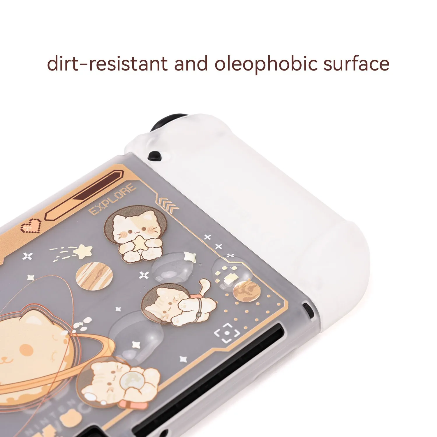 Geekshare para nintendo switch oled caso espaço gato bonito escudo protetor para nintend switch oled game console joy-con capa nova