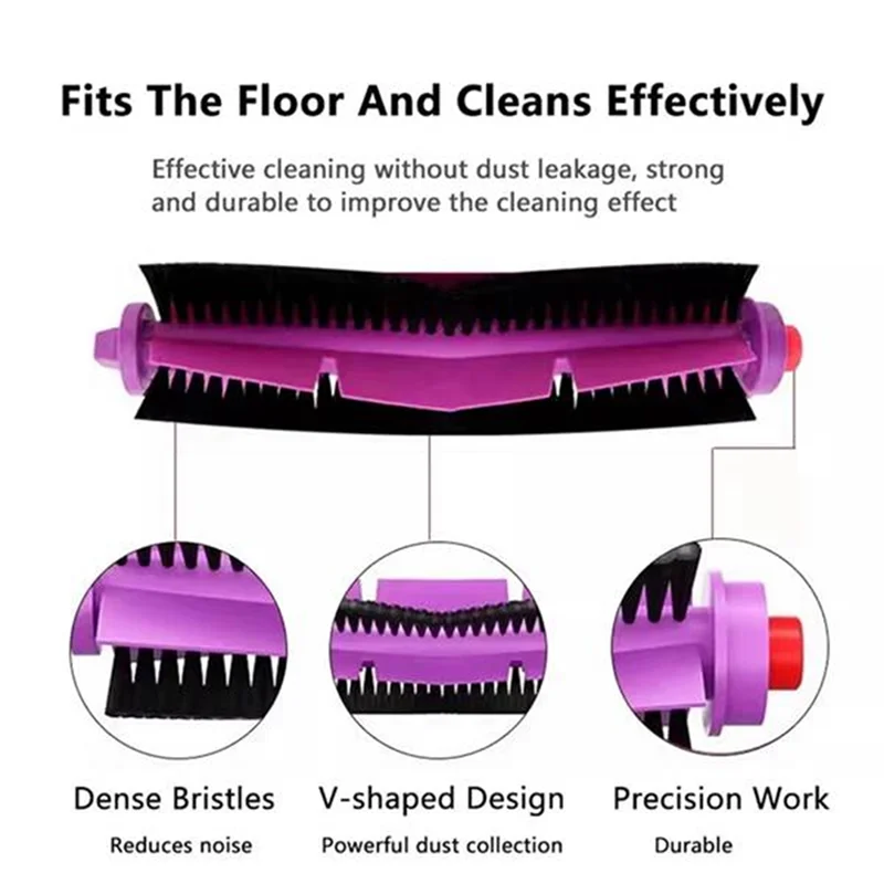 19PCS For Midea V12 Robot Vacuum Replacement Parts Accessories Main Roller Side Brush Hepa Filter Mop Cloth