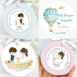 Thank You First Holy Communion Tags with Hole, Candy Favors Gift Boxes, Cupcake Tags, 100 Pieces