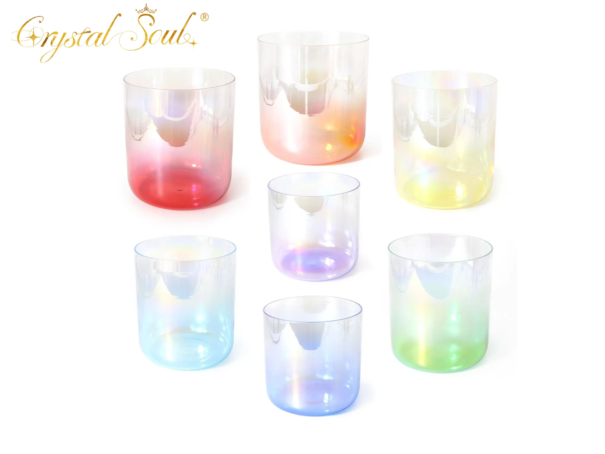 

CrystalSoul 432 Hz 7 sets Chakra Natural Quartz Crystal Singing Bowl with bag and accessories