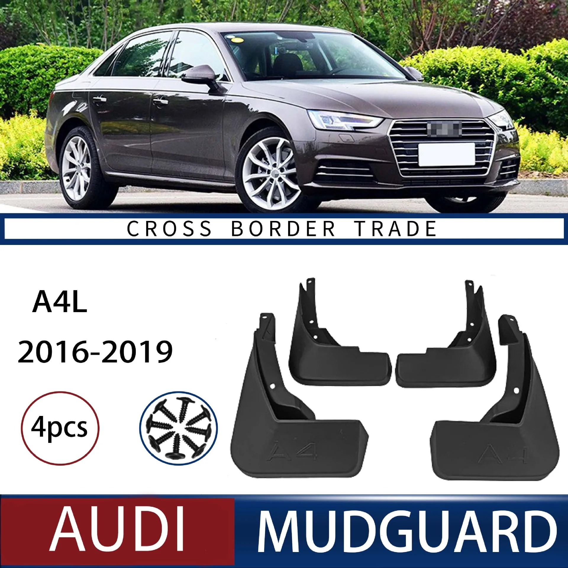 

FOR Audi A4L 2016-2019 Car Molded Mud Flaps Splash Guards Mudguards Front Rear Styling Front Rear Car Accessories