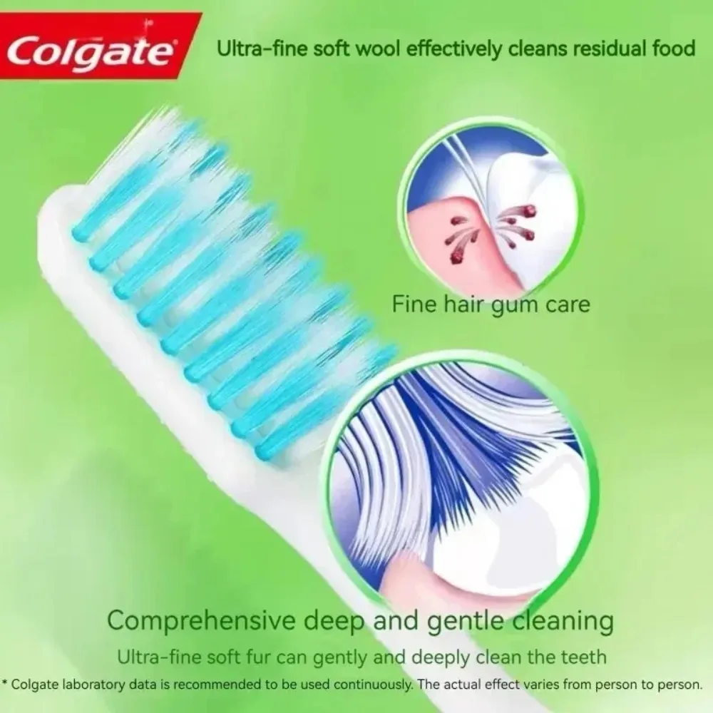 Colgate 6 Packs Toothbrush Fine Soft Medium Hair Family Couple Travel Set Men Women Back Tooth Cleaning Oral Care