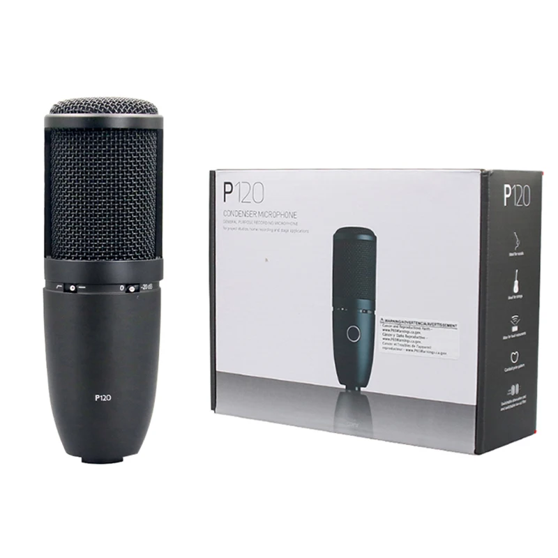 Portable P120 Noise Cancelling Vocal XLR Condenser Microphone Broadcast Blogging Gaming Podcasting Live Streaming-Wired Box