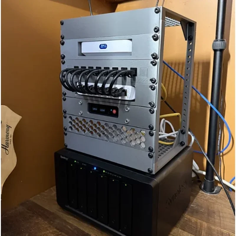 Lightweight Secure Rack Support Base for UniFi UXG-Max/UCG-Ultra Max Gateway Adjustable Holes 10-19 Inch Cabinet Rack