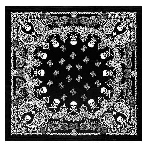 Imagen 1 del producto Pañuelos de Cachemira de seda de hielo para hombres y mujeres, bufanda deportiva de Hip-Hop, Bandana de calavera Punk, diadema para envolver, negro, rojo, blanco, 58x58cm