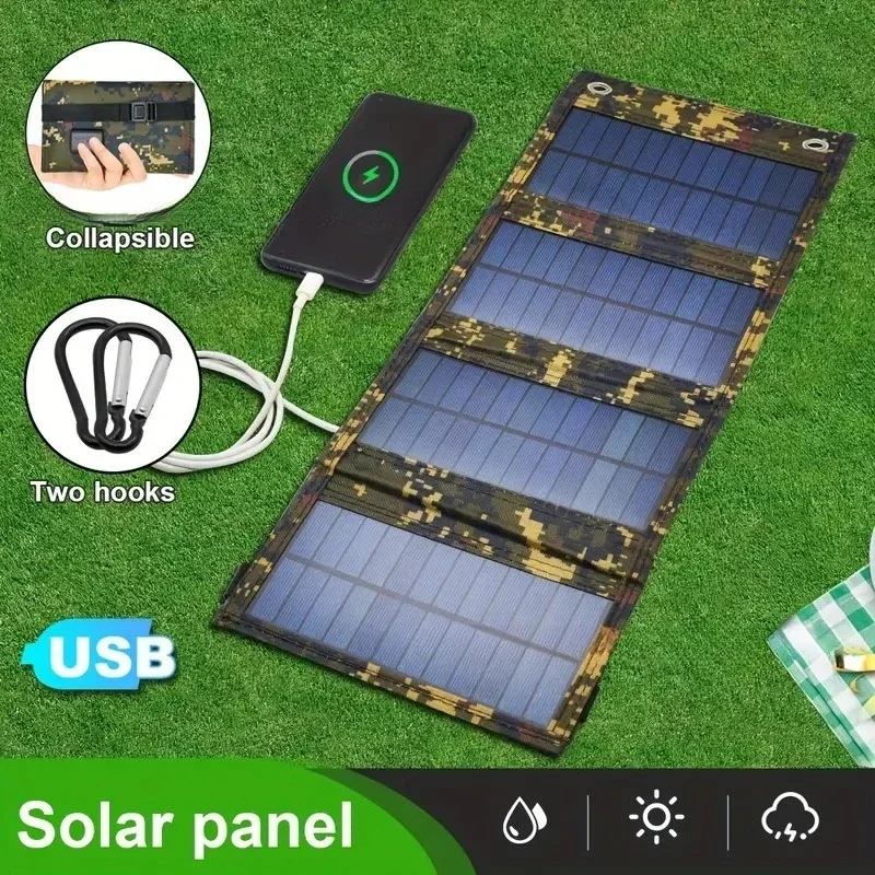 20W solar panel charging solar photovoltaic panel outdoor emergency car camping hiking mobile power bank solar folding bag