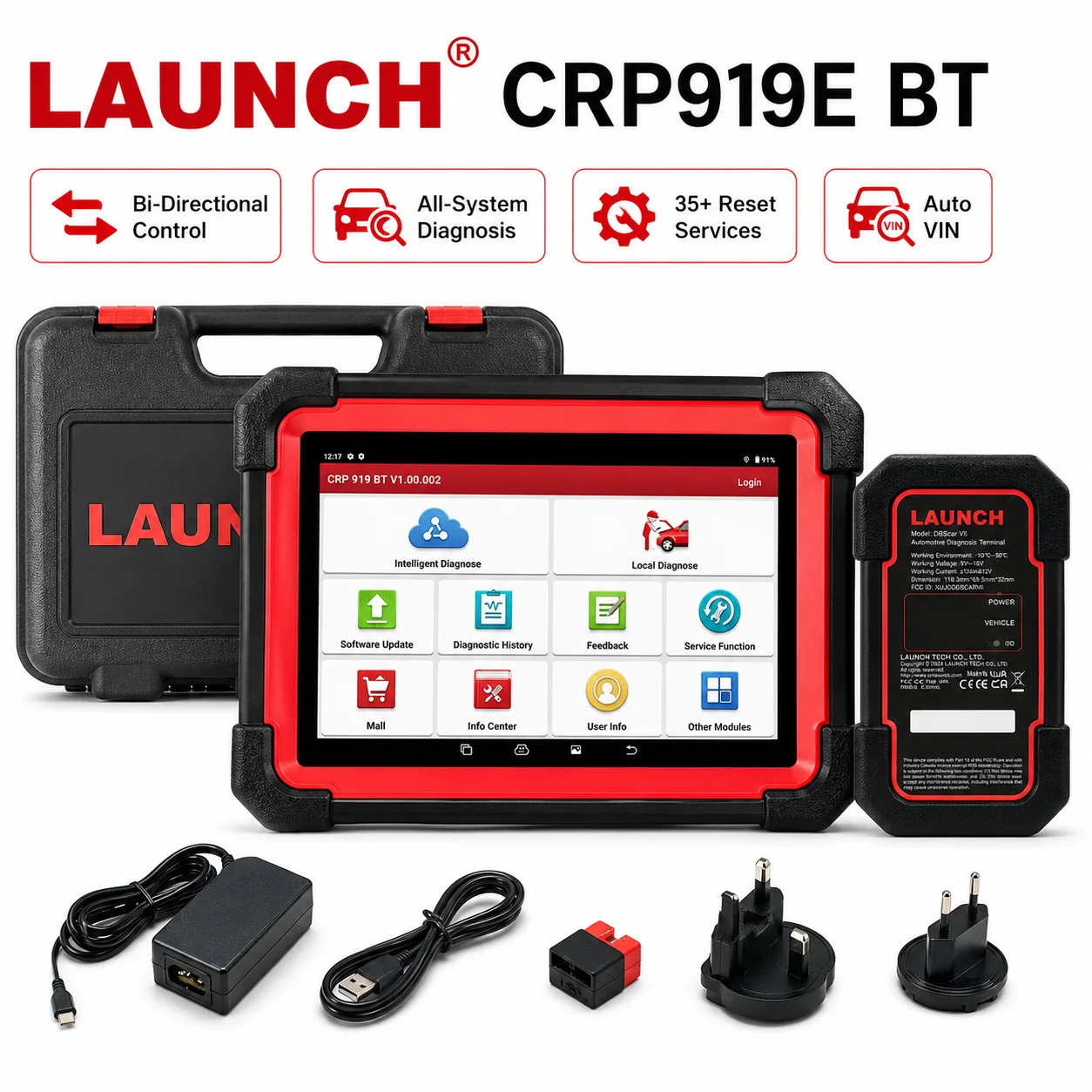 LAUNCH X431 CRP919E BT Elite Wireless Scan Tool 2023 Upgraded of CRP919E Bidirectional Control Full System CANFD&DOIP FCA