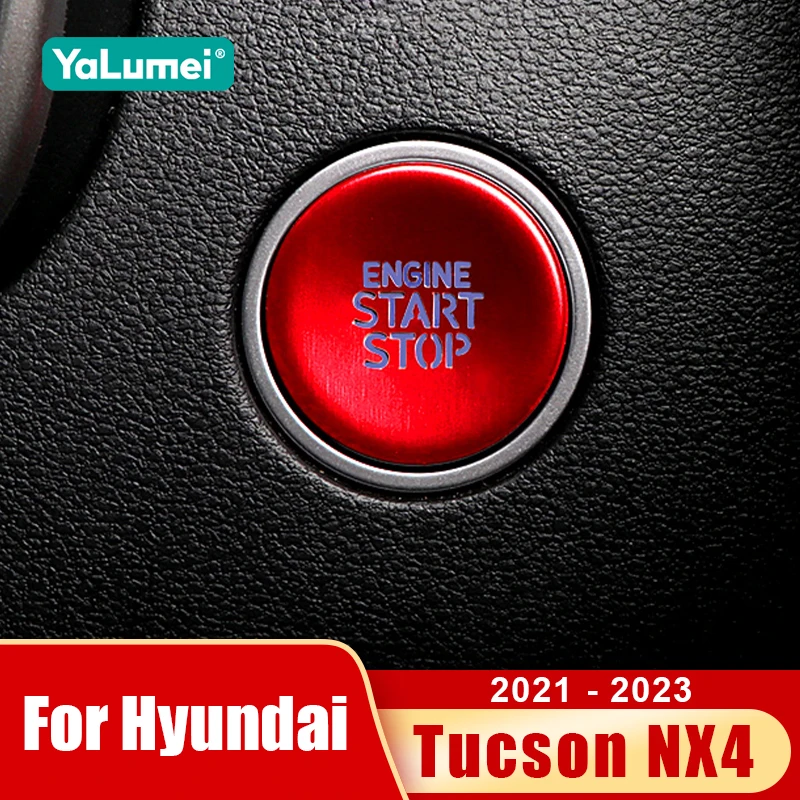 Für Hyundai Tucson NX4 2021 2022 2023 Hybrid N Linie Auto Start Stop Motor Push Button Abdeckung Aufkleber Zubehör Aluminium