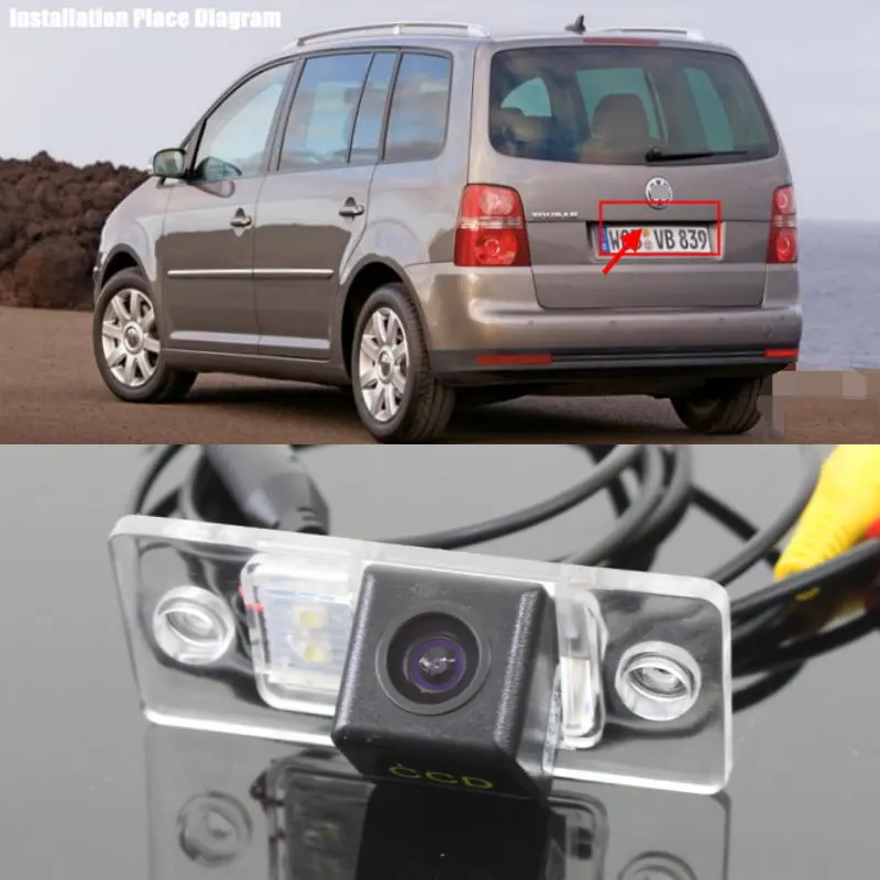 PARA Volkswagen VW Touran Golf Touran 2003 ~ 2010 Ultra Car Parking Back up Camera Câmera de visão traseira HD CCD Visão noturna