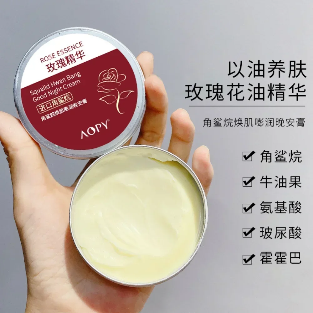 Squalane Rose Essence Good Night Cream Smoothing Improve Dryness Hydration Moisturizing Brightening Korea Skin Whitening Care