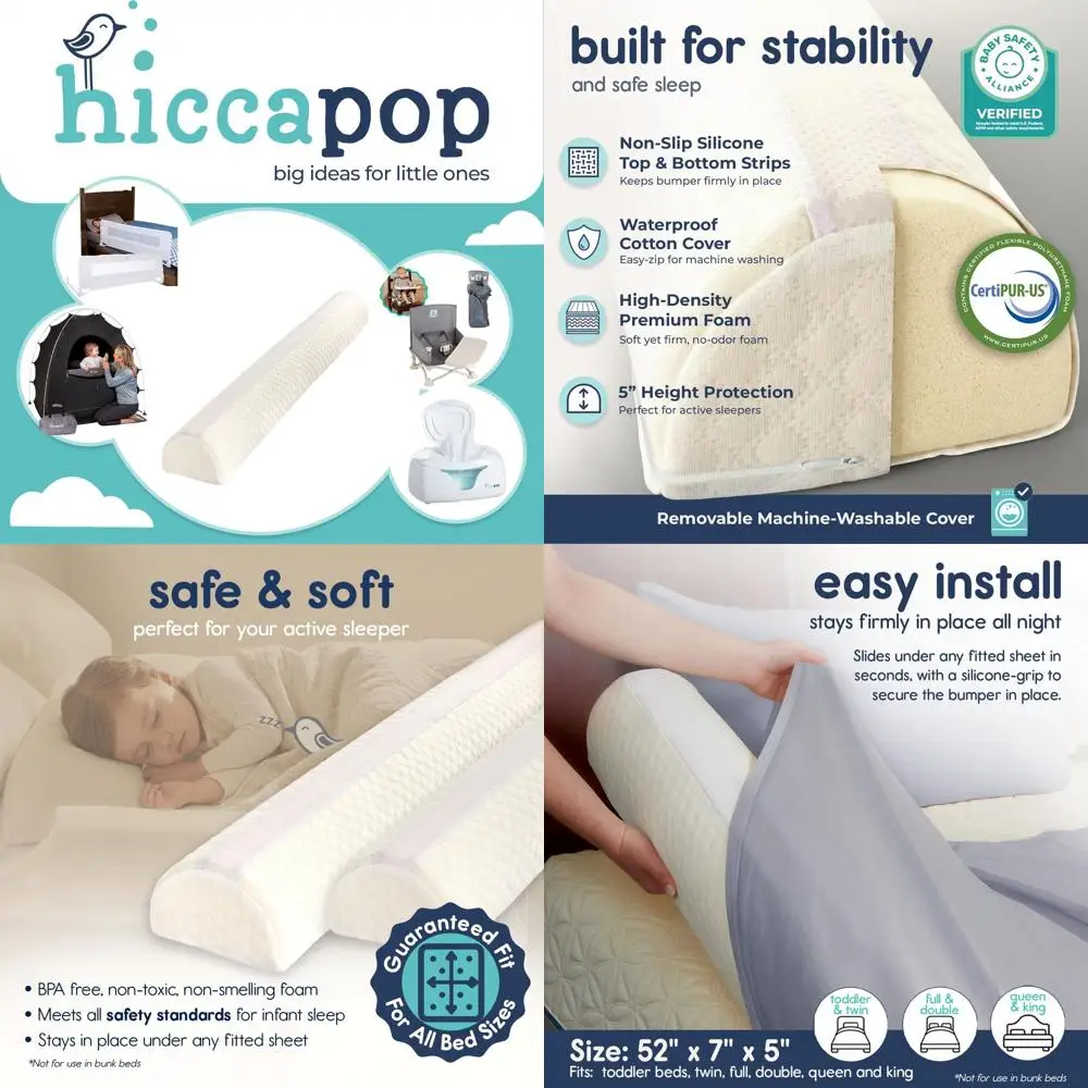 

2-компонентный комплект защитных бортиков для детской кровати с водонепроницаемым чехлом для односпальных, двуспальных и королевских кроватей