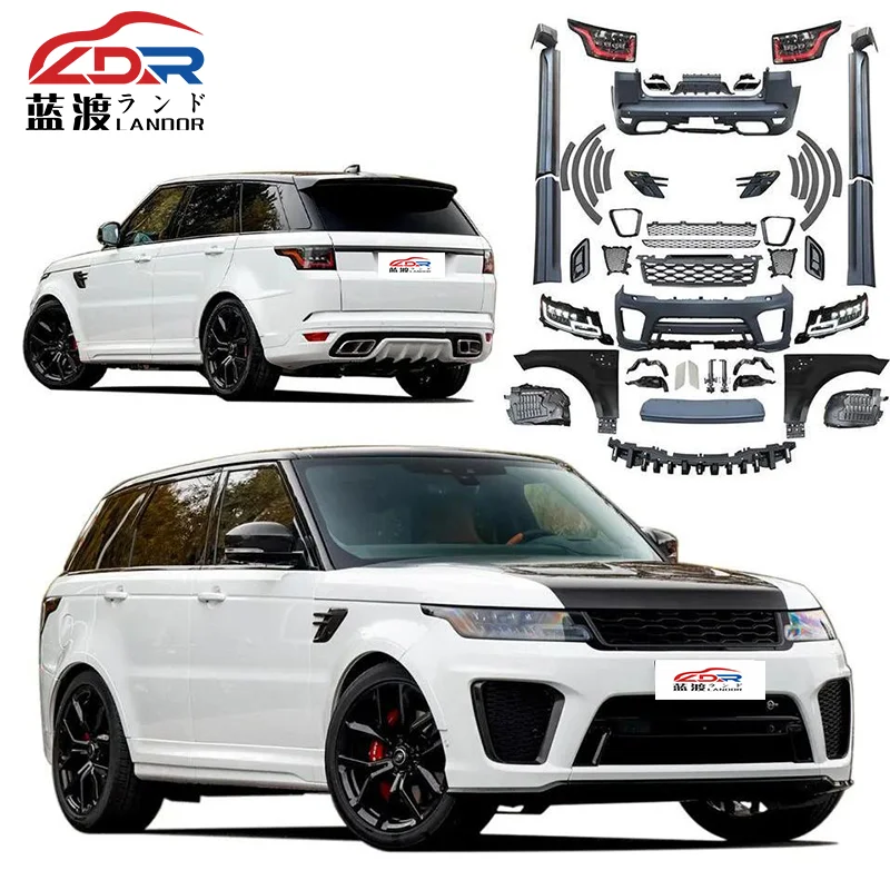 High Quality Body Kits For Land Rover Range Rover Sport 2014-2017 Change to Sport 2020 SVR Style Front+Rear Bumper assy