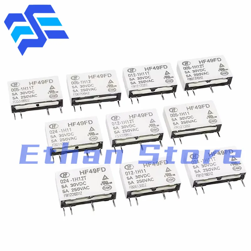 

50PCS Relays HF49FD-005 012 024-1H11 HF49FD 005 012 1H12 4Pin HF49FD-005 012 024 1H11T HF49FD-005 012 024-1H12T DC5V 12V 24VDC