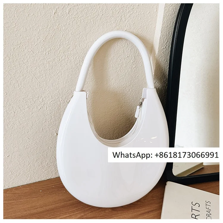 New Fashion Moonlight Hand held Jelly Bag PVC Trendy One Shoulder Handheld Women's Bag Minimalist Painted Leather Bag