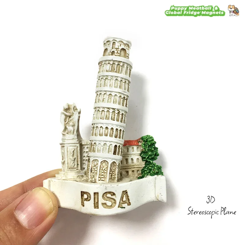 Leaning Tower of Pisa Fridge Magnet Italy Tuscany Landmark Resin Painted Travel Souvenir Decoration