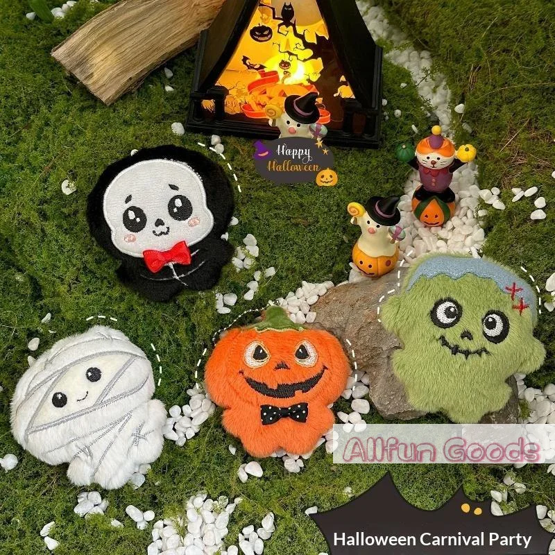 Cute Cartoon Animal Halloween Mummy Skeleton Funny Pumpkin Plush Pendant Versatile Backpack Decoration Keychain Pendant Gift