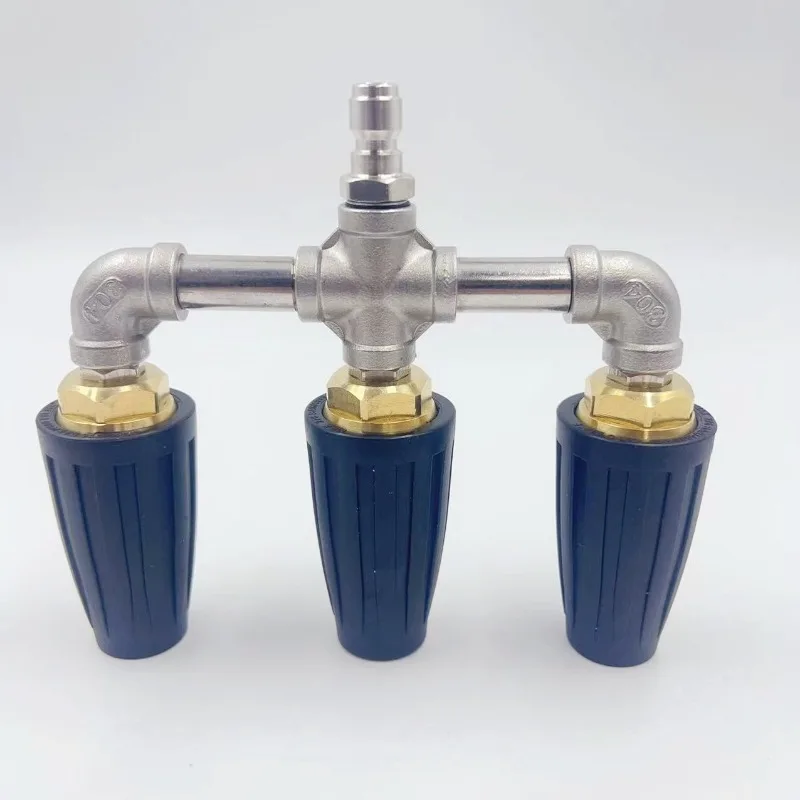 4000 PSI Copper Rotary Lotus Nozzle Multi Hole Pressure Washer Tip For Bark Stripping Outdoor Heavy Duty Surface Cleaning